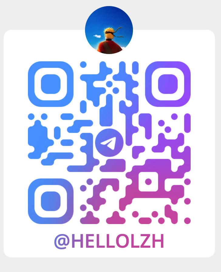 Telegram @HelloLZH 二维码
